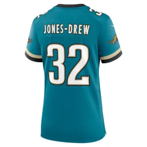 Maurice jones drew jacksonville jaguars nike womens prowler throwback retired player game jersey Teal L