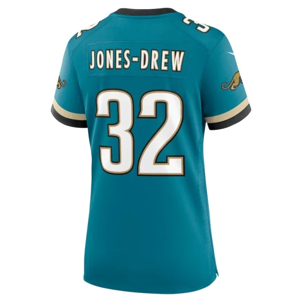 Maurice jones drew jacksonville jaguars nike womens prowler throwback retired player game jersey Teal L
