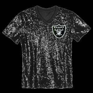 Maxx crosby las vegas raiders girls youth sequin v neck fashion jersey Black Yth M