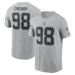 Maxx crosby las vegas raiders nike 2024 salute to service name number t shirt Gray