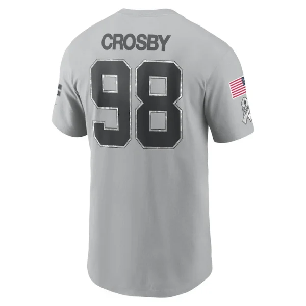 Maxx crosby las vegas raiders nike 2024 salute to service name number t shirt Gray L