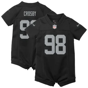 Maxx crosby las vegas raiders nike newborn infant game romper jersey Black