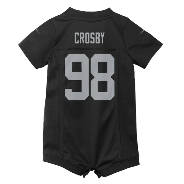 Maxx crosby las vegas raiders nike newborn infant game romper jersey Black 6 9 MO