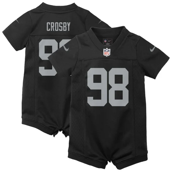 Maxx crosby las vegas raiders nike newborn infant game romper jersey Black