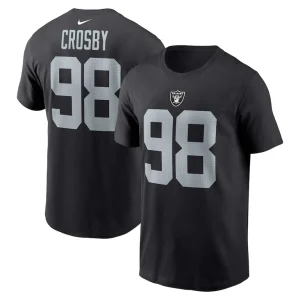 Maxx crosby las vegas raiders nike player name number t shirt Black
