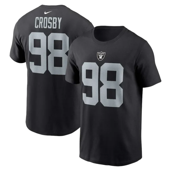Maxx crosby las vegas raiders nike player name number t shirt Black