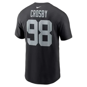 Maxx crosby las vegas raiders nike player name number t shirt Black L