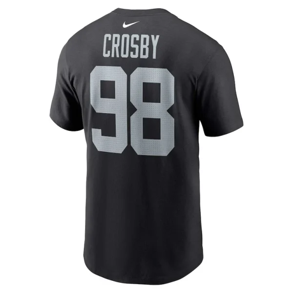 Maxx crosby las vegas raiders nike player name number t shirt Black L