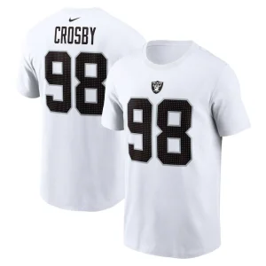 Maxx crosby las vegas raiders nike player name number t shirt White