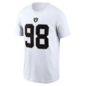 Maxx crosby las vegas raiders nike player name number t shirt White M
