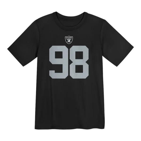 Maxx crosby las vegas raiders nike preschool player name number t shirt Black 56