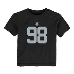 Maxx crosby las vegas raiders nike toddler player name number t shirt Black 3T