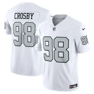 Maxx crosby las vegas raiders nike vapor f.u.s.e. limited jersey White
