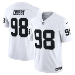 Maxx crosby las vegas raiders nike vapor f.u.s.e. limited jersey White