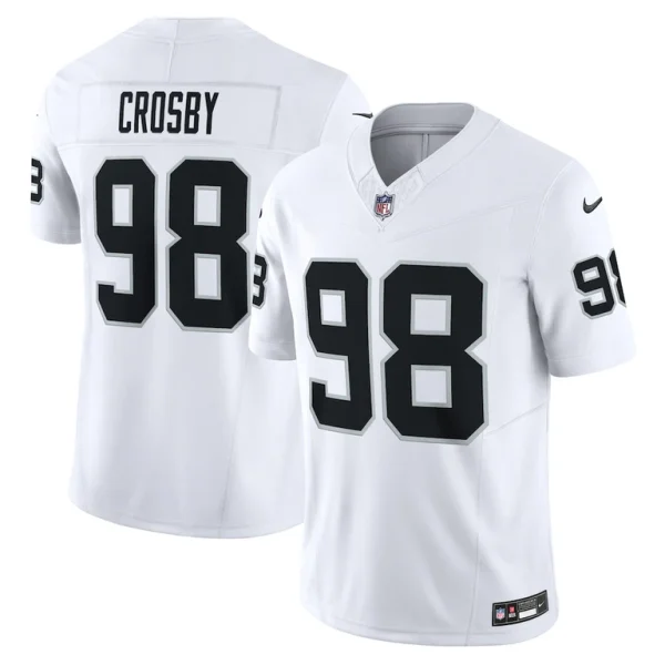 Maxx crosby las vegas raiders nike vapor f.u.s.e. limited jersey White