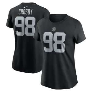 Maxx crosby las vegas raiders nike womens player name number t shirt Black