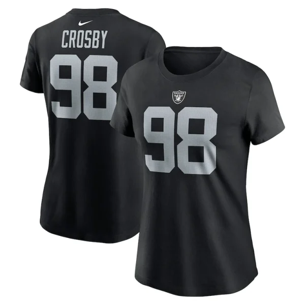 Maxx crosby las vegas raiders nike womens player name number t shirt Black