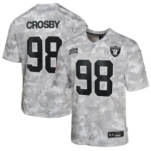 Maxx crosby las vegas raiders nike youth 2024 salute to service game jersey Arctic camo