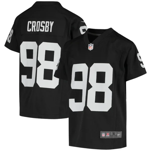 Maxx crosby las vegas raiders nike youth game jersey Black