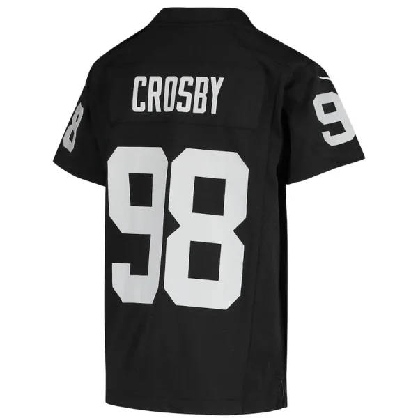Maxx crosby las vegas raiders nike youth game jersey Black Yth L