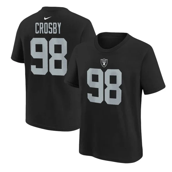 Maxx crosby las vegas raiders nike youth player name number t shirt Black