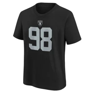 Maxx crosby las vegas raiders nike youth player name number t shirt Black Yth M