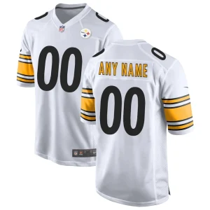 Mens nike white pittsburgh steelers away custom game jersey Multi