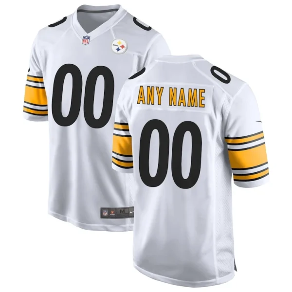 Mens nike white pittsburgh steelers away custom game jersey Multi