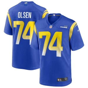 Merlin olsen los angeles rams nike game retired player jersey Royal