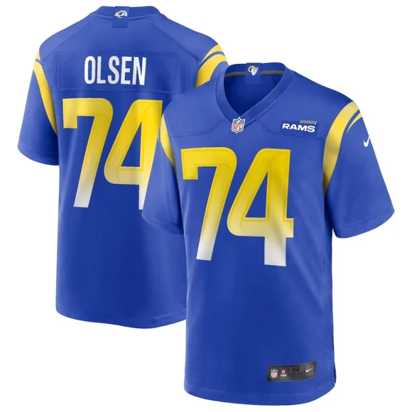 Merlin olsen los angeles rams nike game retired player jersey Royal