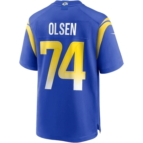 Merlin olsen los angeles rams nike game retired player jersey Royal L