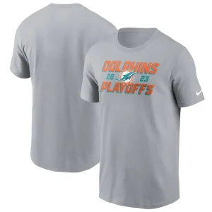 Miami dolphins nike 2023 nfl playoffs iconic t shirt Gray