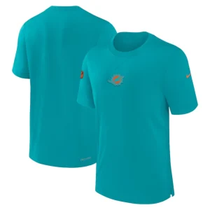 Miami dolphins nike 2023 sideline performance t shirt Aqua