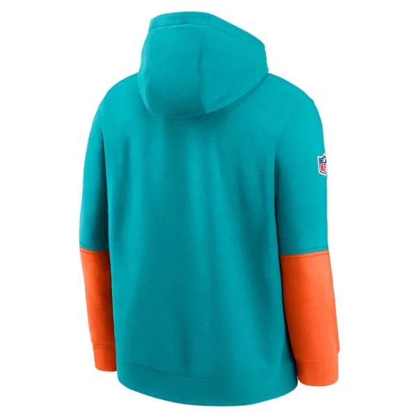 Miami dolphins nike 2024 sideline club pullover hoodie Aqua L