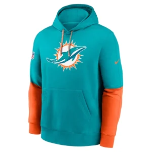 Miami dolphins nike 2024 sideline club pullover hoodie Aqua M