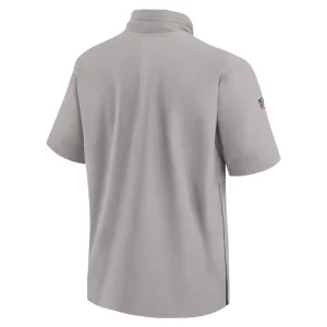 Miami dolphins nike 2024 sideline coach short sleeve half zip hoodie jacket Gray L