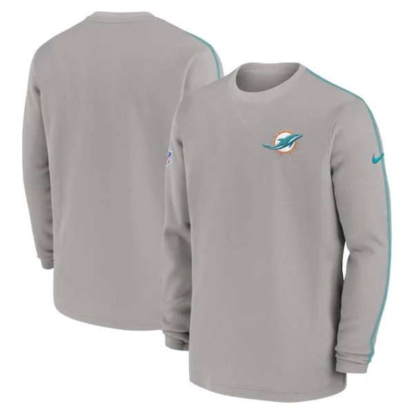 Miami dolphins nike 2024 sideline coaches long sleeve top Gray