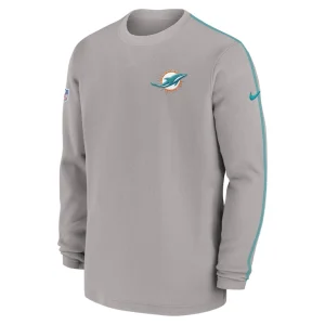 Miami dolphins nike 2024 sideline coaches long sleeve top Gray M