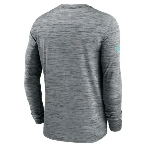 Miami dolphins nike 2024 sideline velocity performance long sleeve t shirt Gray L