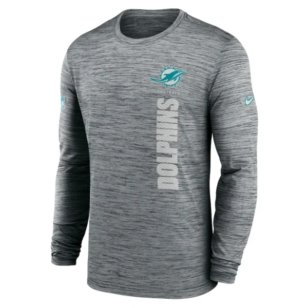 Miami dolphins nike 2024 sideline velocity performance long sleeve t shirt Gray M