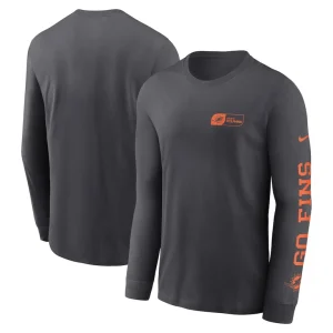 Miami dolphins nike all out long sleeve t shirt anthracite Multi