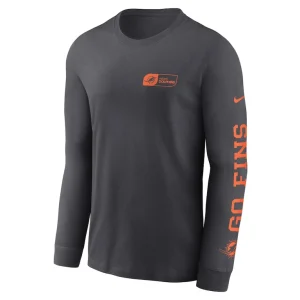 Miami dolphins nike all out long sleeve t shirt anthracite Multi M