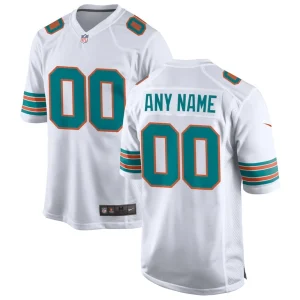 Miami dolphins nike alternate custom game jersey White