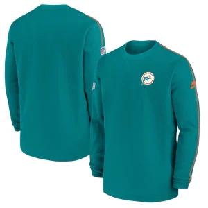 Miami dolphins nike alternate logo coach long sleeve top Aqua