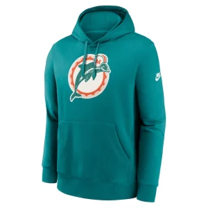 Miami dolphins nike big tall club logo pullover hoodie Aqua 2XT