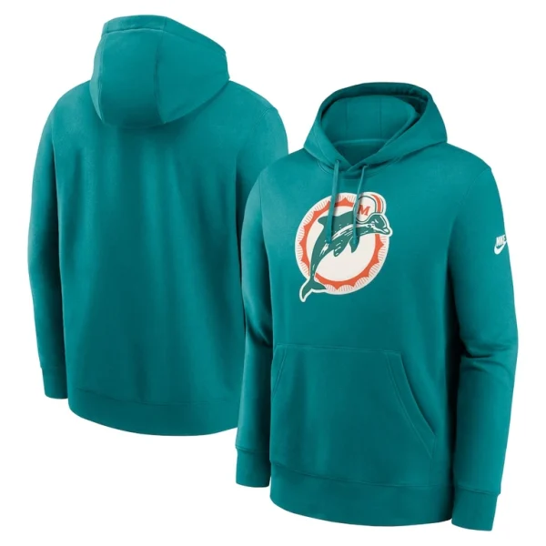 Miami dolphins nike big tall club logo pullover hoodie Aqua