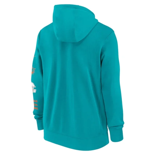 Miami dolphins nike club full zip hoodie jacket Aqua L