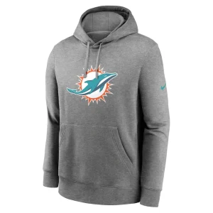 Miami dolphins nike club logo pullover hoodie Heather gray M
