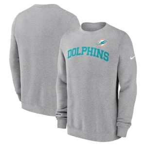 Miami dolphins nike club pullover sweatshirt Heather gray