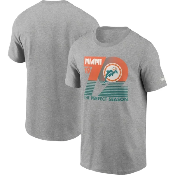 Miami dolphins nike hometown collection 1972 t shirt Heathered gray
